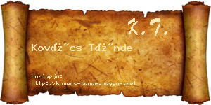 Kovács Tünde névjegykártya